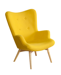 DESIGN ARMCHAIR FABRIC YELLOW